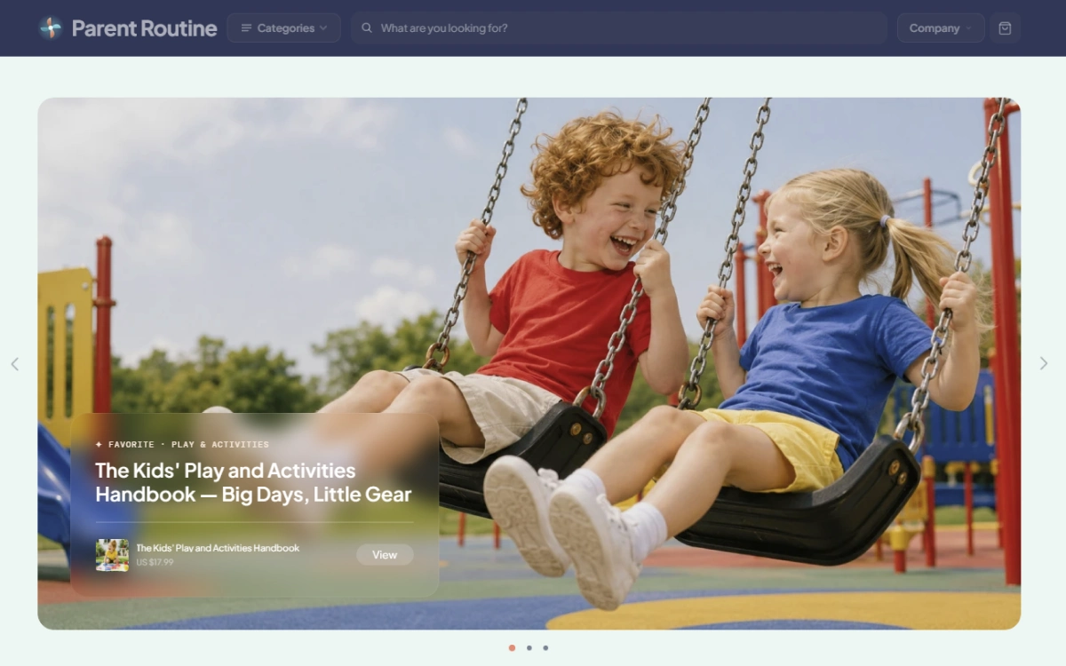 Homepage of the KidMeadow kids & parents store — Instagram bio-link target
