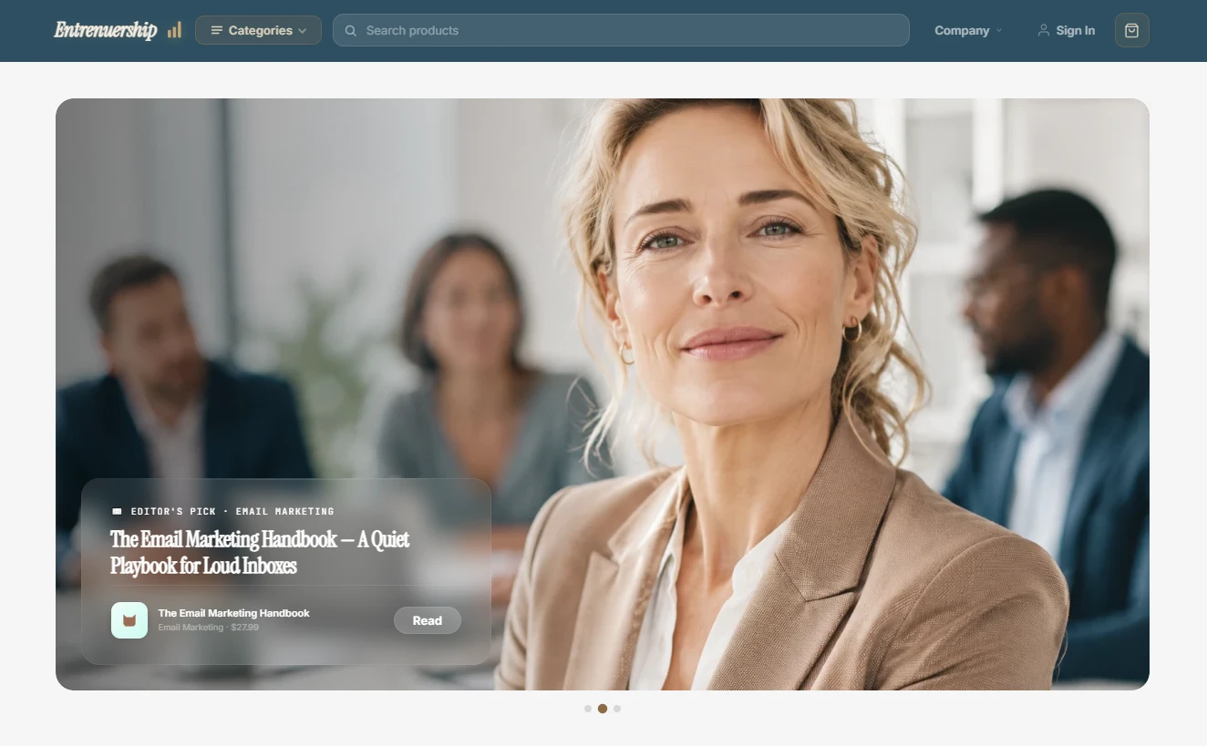 E-commerce store homepage hero