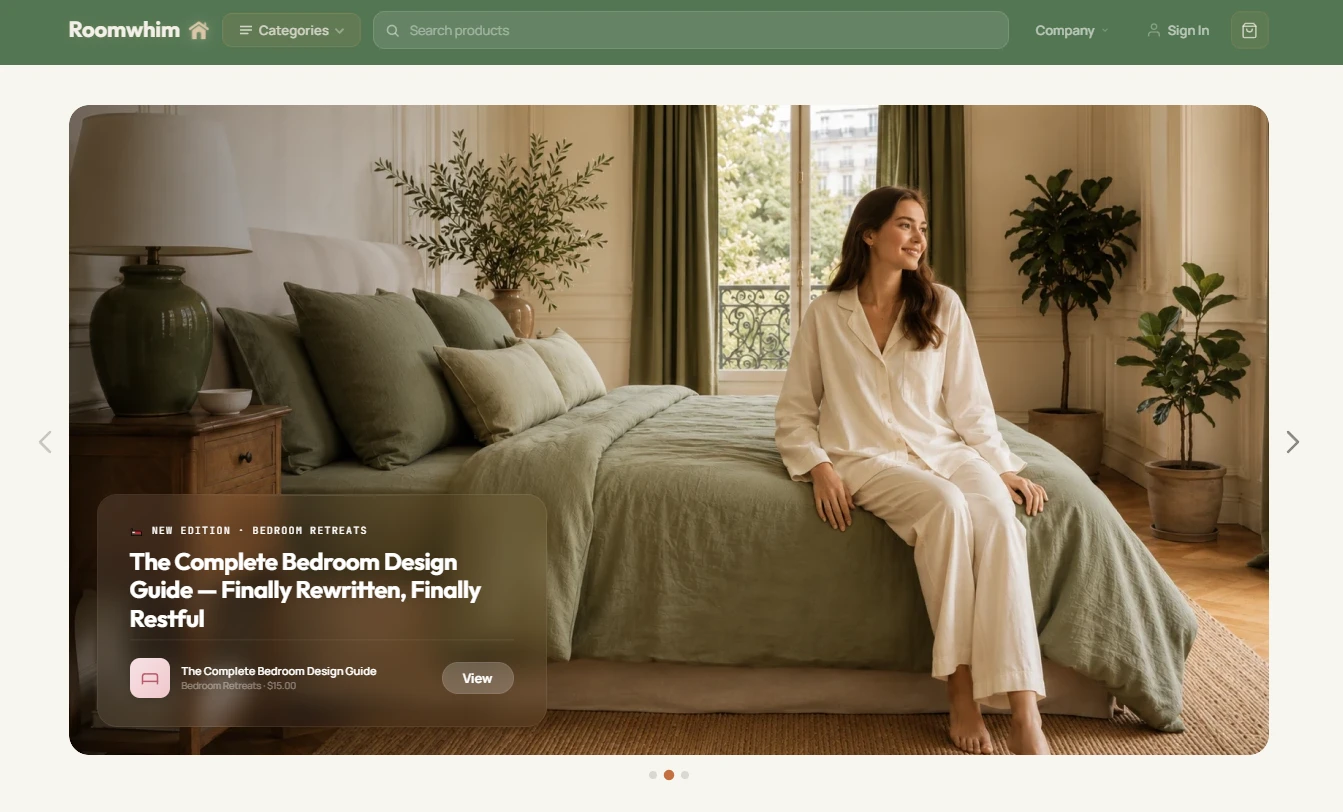 Home & living store homepage hero