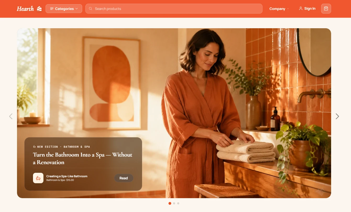 Home improvement store homepage hero