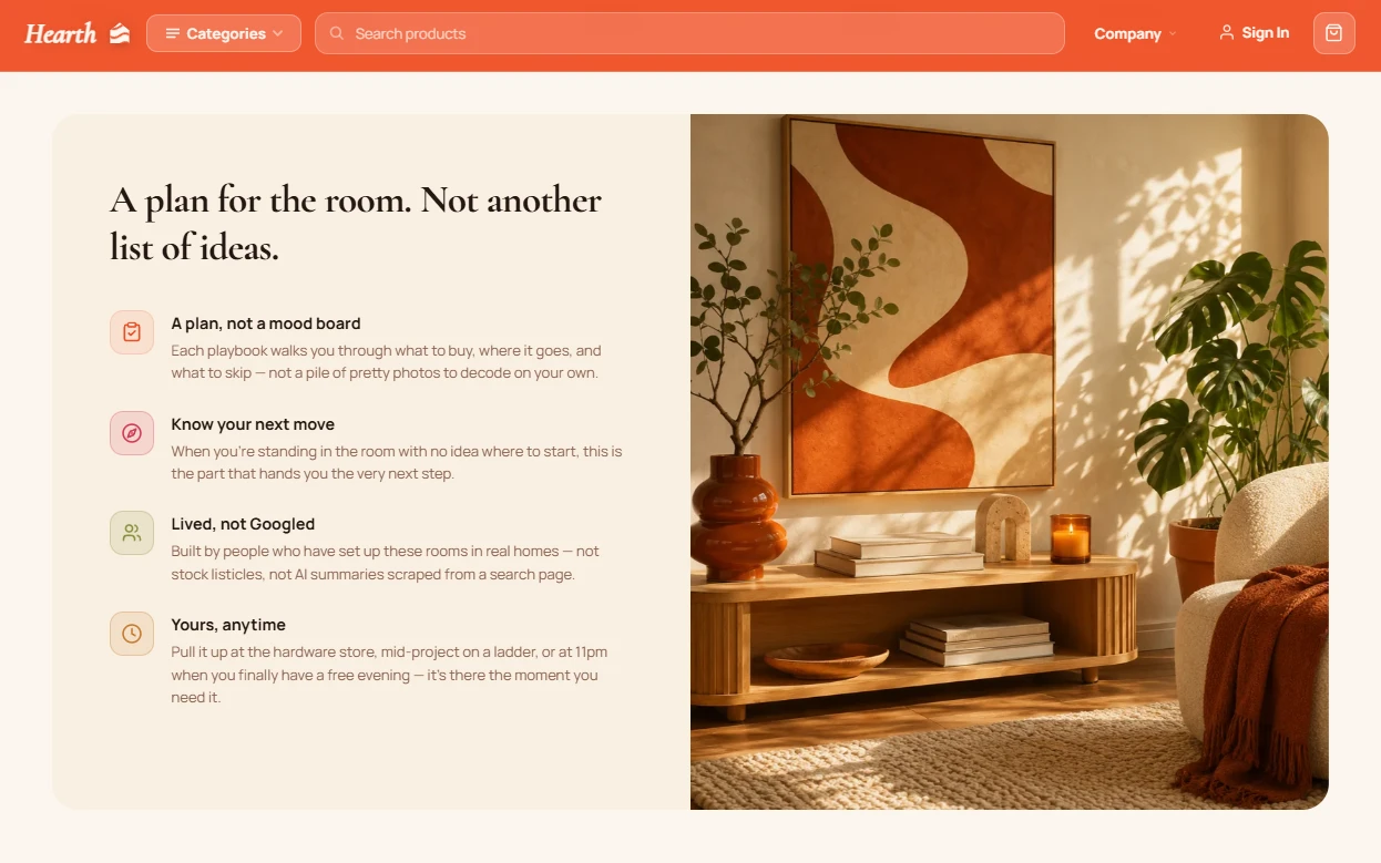 Credibility block — trust pillars for home improvement storefront