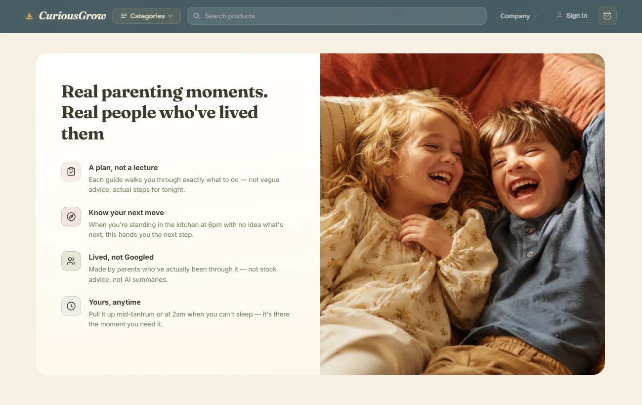 Trust section of the child growth store design