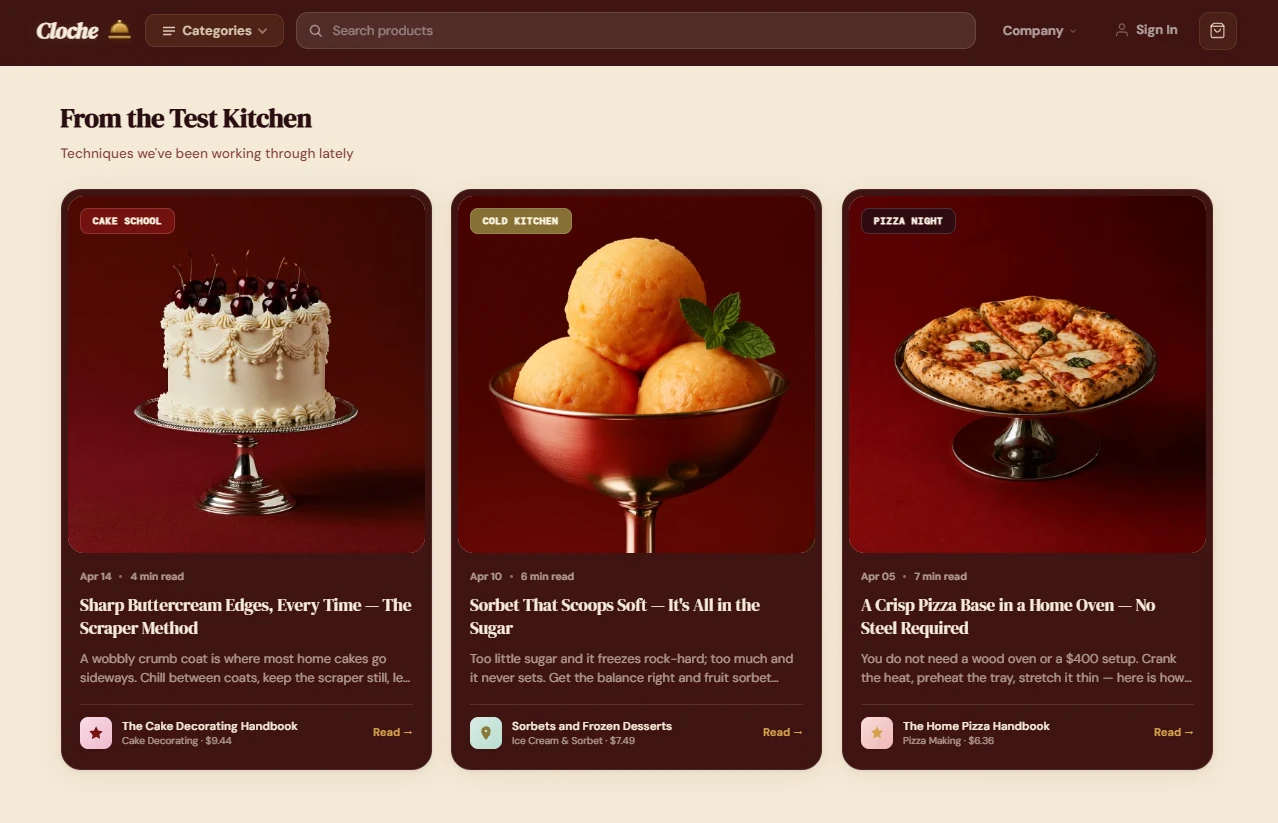From the Test Kitchen section of the cooking store design