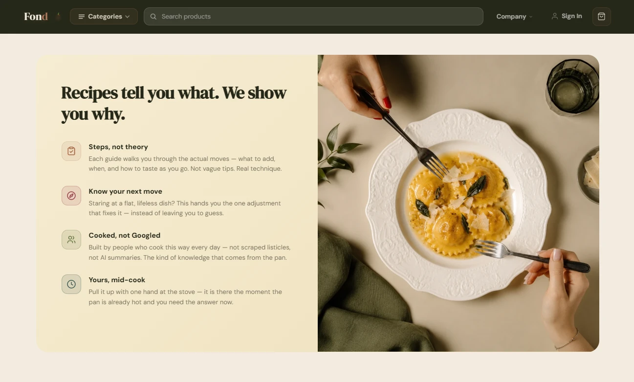 Trust section of the kitchen and cooking store design