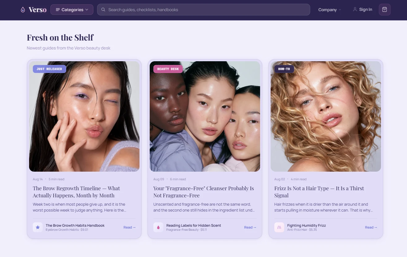 Fresh on the Shelf section of the beauty store design