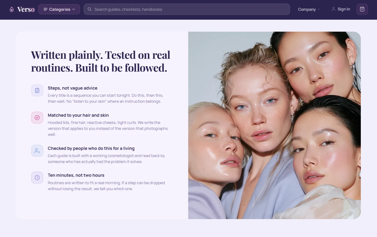 Trust section of the beauty store design